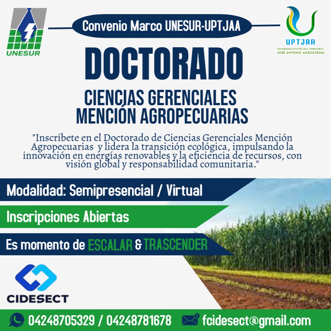 DOCTORADO CIENCIAS GERENCIALES MENCIÓN AGROPECUARIAS