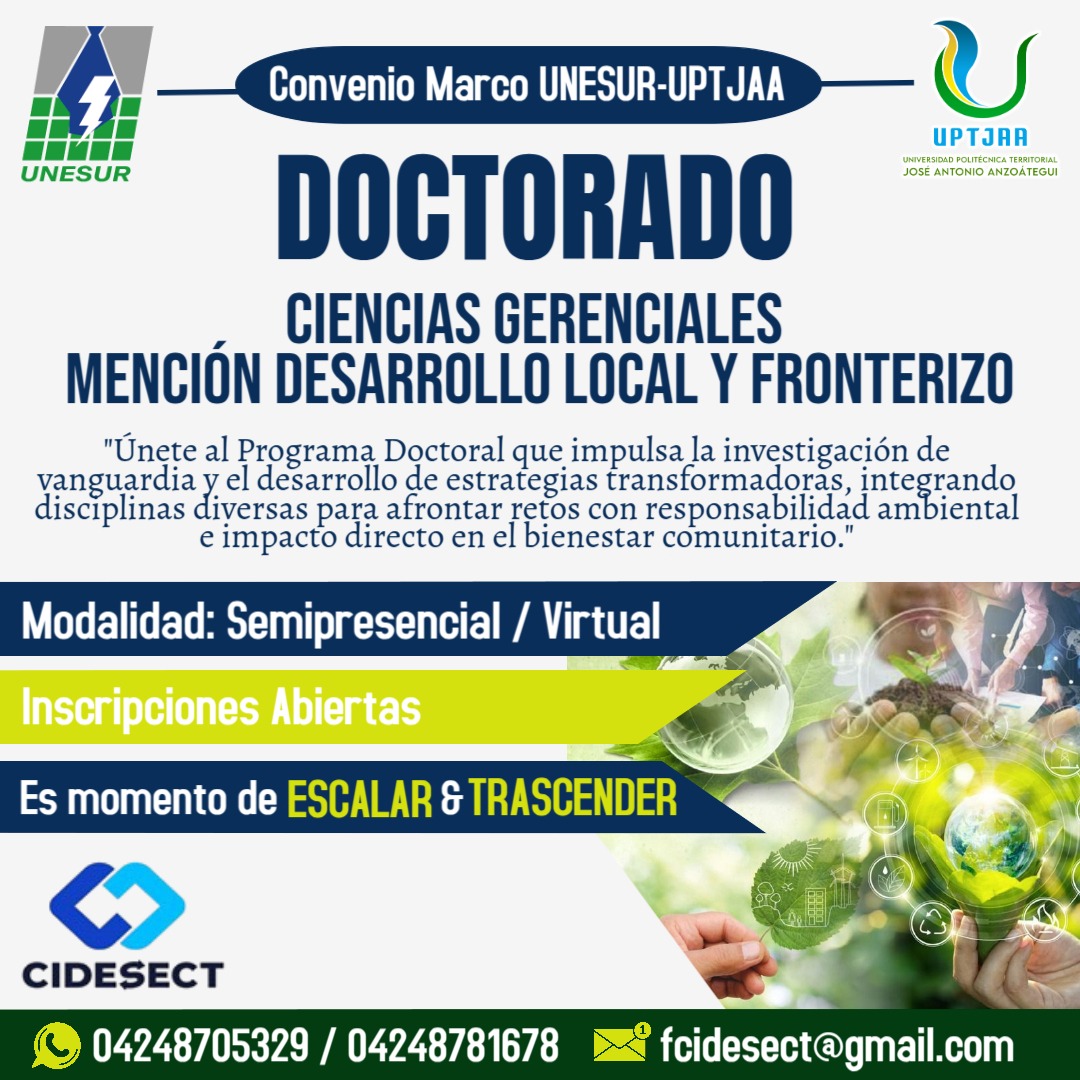 DOCTORADO CIENCIAS GERENCIALES MENCIÓN DESARROLLO LOCAL Y FRONTERIZO